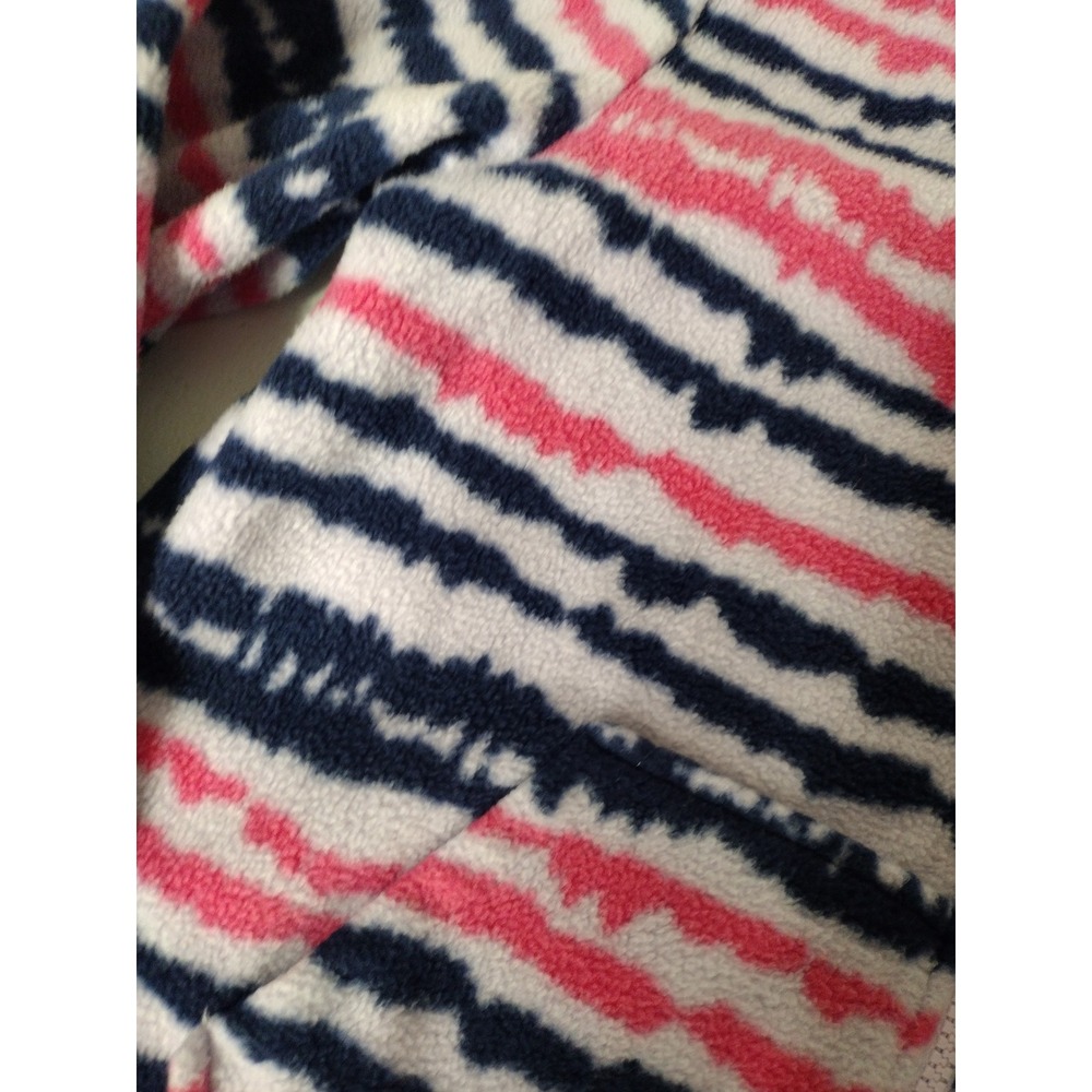 Eddie Bauer Kids Pink Navy Striped Full Zip Fleece Jacket Size M 10/12 - Picture 2 of 4